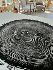 Hand-Pressed Ash Tree Ring Print — detail of finish and surface variation