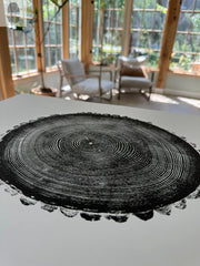 Hand-Pressed Ash Tree Ring Print — styled in a complete room vignette
