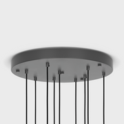 Graphite Nine-Light Pendant with Sphere IV Bulbs
