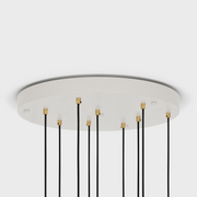 Oak Nine-Light Cluster Pendant with Sphere IV Bulbs