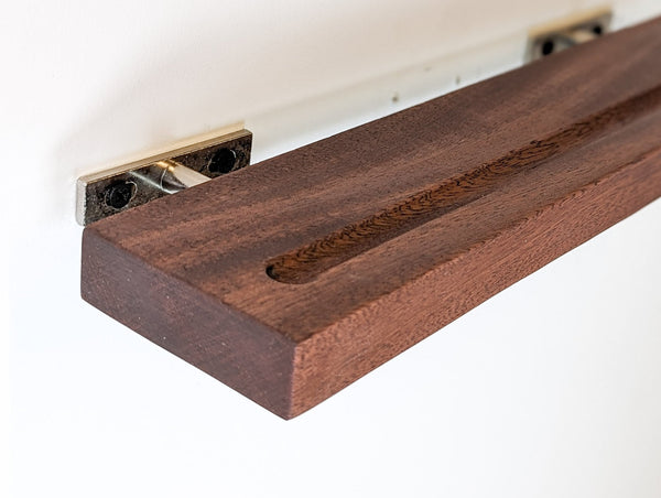 Mahogany Floating Vinyl Record Shelf