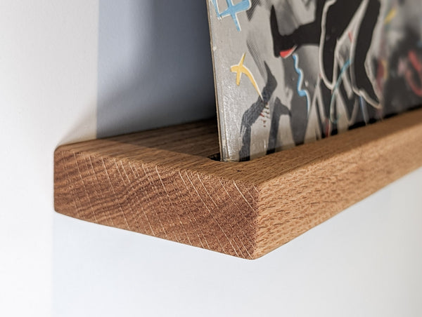Floating Wood Vinyl Record Shelf