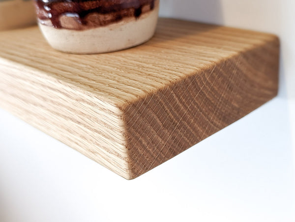 Thick Hardwood Floating Wall Shelf