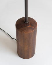 Wood Base Drum Shade Floor Lamp