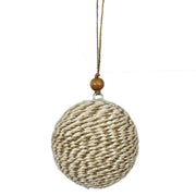 Jute Wrapped Wood Bead Ornament Set