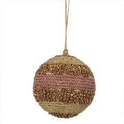 Jute Wrapped Wood Bead Ornament Set