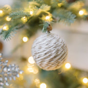 Jute Wrapped Wood Bead Ornament Set