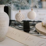 Jute Wrapped Wood Bead Ornament Set