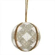 Glitter Jute Round Christmas Ornaments, Set of 4