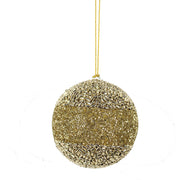 Glitter Jute Round Christmas Ornaments, Set of 4