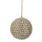 Glitter Jute Round Christmas Ornaments, Set of 4