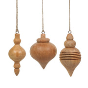 Carved Wood Finial Ornament Set