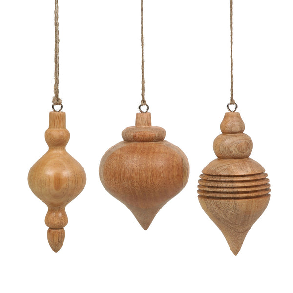 Carved Wood Finial Ornament Set