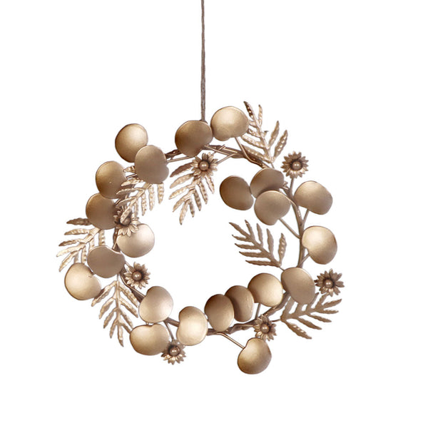 Brass Iron Wreath Ornaments, Set of 4