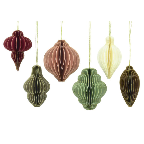 Paper Honeycomb Ornament Set of 12