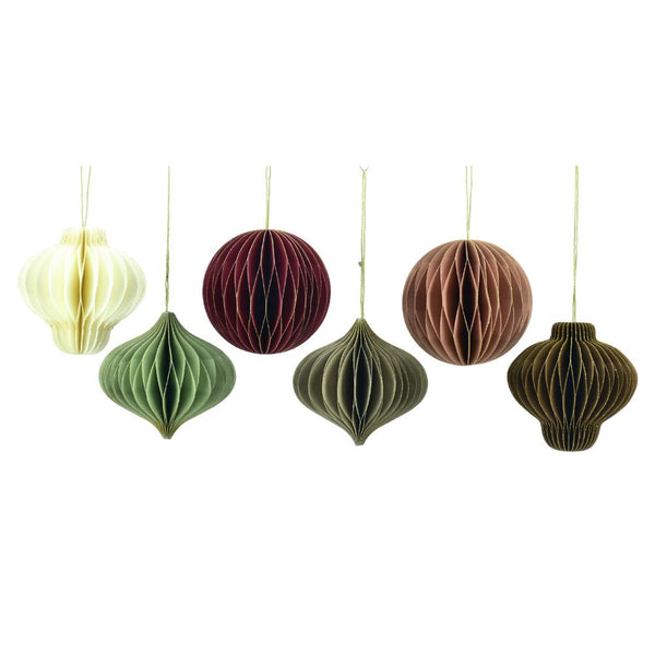 Paper Honeycomb Ornament Set of 12