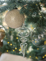 Glass Finial Ornament Set of Four