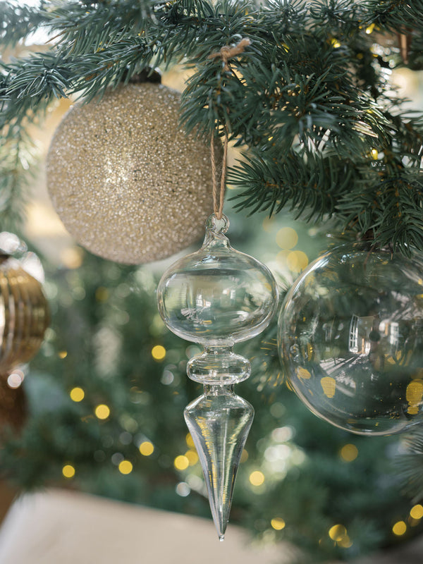 Glass Finial Ornament Set of Four
