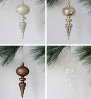 Glass Finial Ornament Set of Four