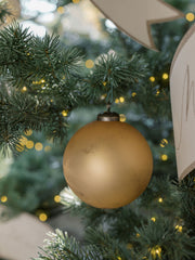 Matte Antique Gold Glass Ornament Set
