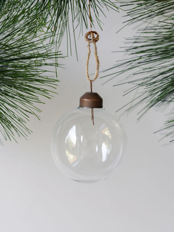 Clear Glass Ball Ornaments, Set of 12