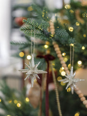 Gold Glitter Starburst Tree Ornament