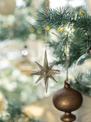 Gold Glitter Starburst Tree Ornament