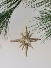 Gold Glitter Starburst Tree Ornament
