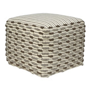 Square Handwoven Loop Jute Ottoman Pouf