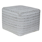 Striped Woven Ottoman Pouf