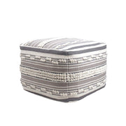 Woven Stripe Loop Pouf Ottoman