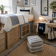 Woven Stripe Loop Pouf Ottoman