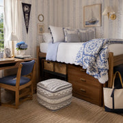 Woven Stripe Loop Pouf Ottoman