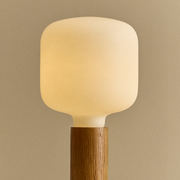 Oak Knuckle Table Lamp with Oblo LED Bulb