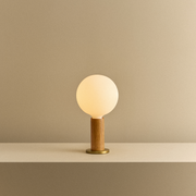 Oak Knuckle Table Lamp with Sphere IV LED Bulb
