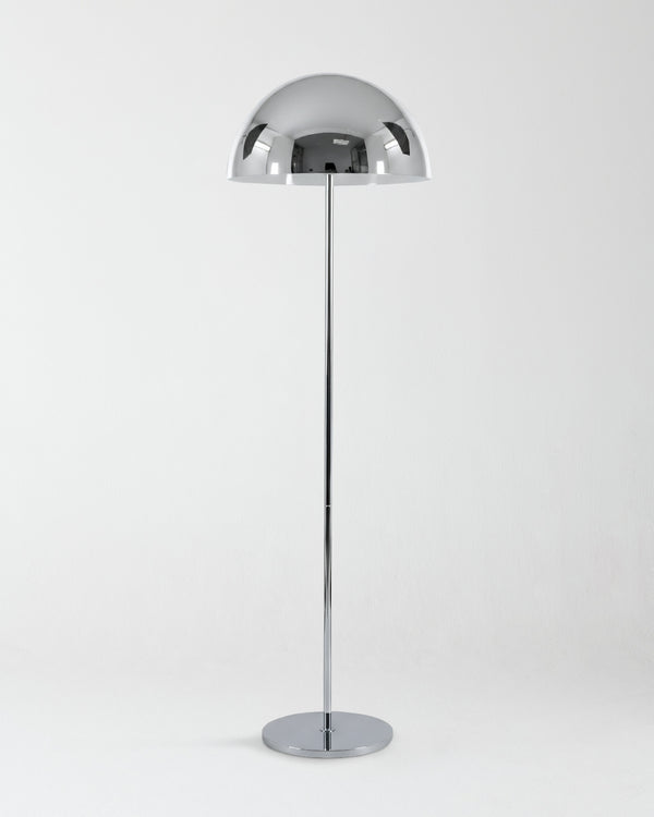 Mirror-Polished Chrome Dome Floor Lamp