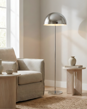 Mirror-Polished Chrome Dome Floor Lamp