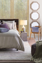 Concrete-Finish Linen Shade Table Lamp