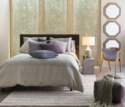 Concrete-Finish Linen Shade Table Lamp
