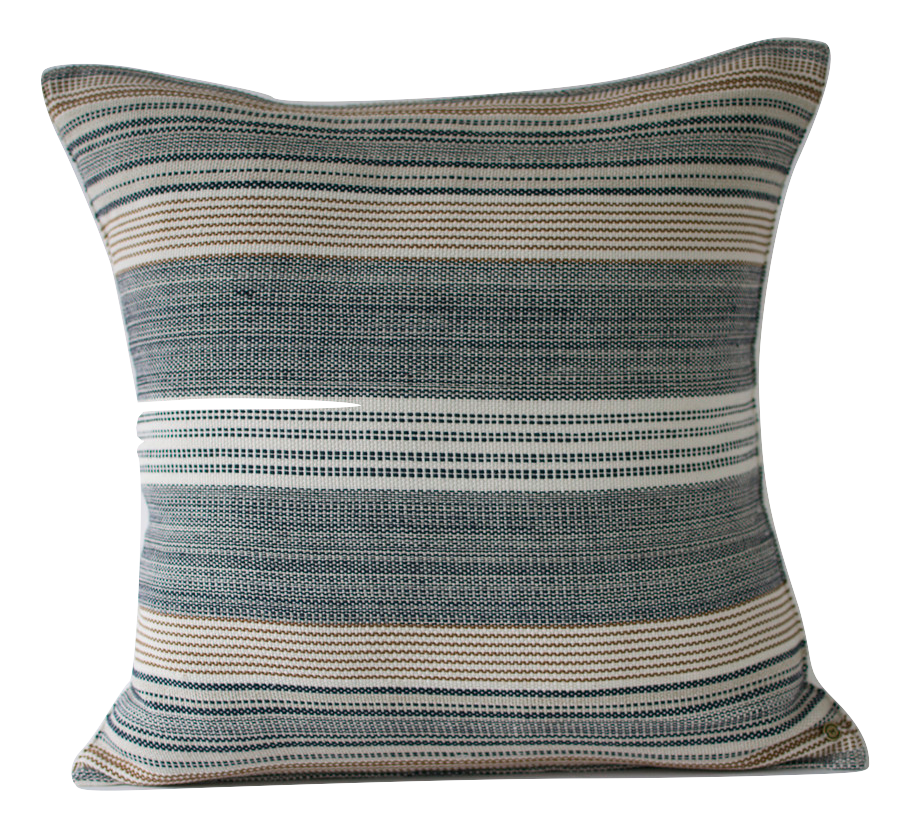 A woven stripe that earns its spot on the sofa