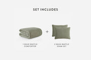 Waffle-Texture Comforter and Sham Bundle