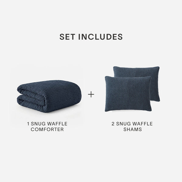 Waffle-Texture Comforter and Sham Bundle
