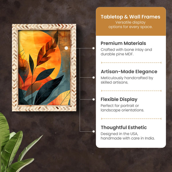 Taj Pattern Bone Inlay Picture Frame