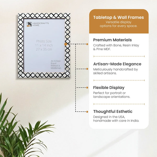 Bone Inlay Moroccan Pattern Picture Frame