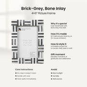 Grey Bone Inlay Grid Picture Frame