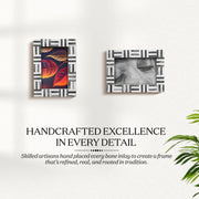 Grey Bone Inlay Grid Picture Frame