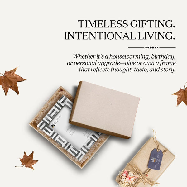 Grey Bone Inlay Grid Picture Frame
