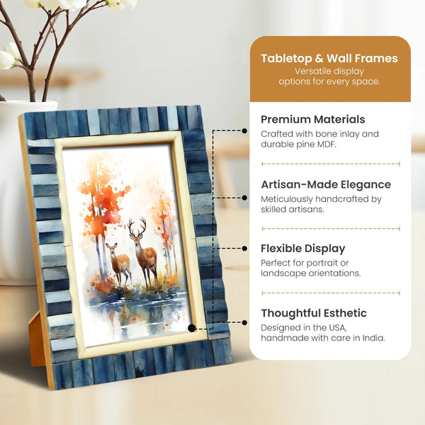Blue Bone Inlay Picture Frame