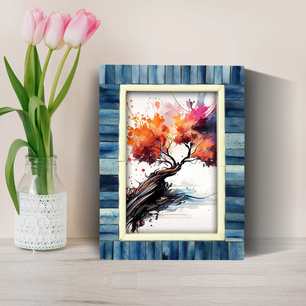 Blue Bone Inlay Picture Frame