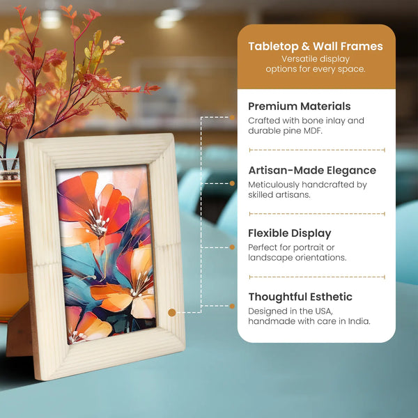 Ridged Bone Inlay Picture Frame